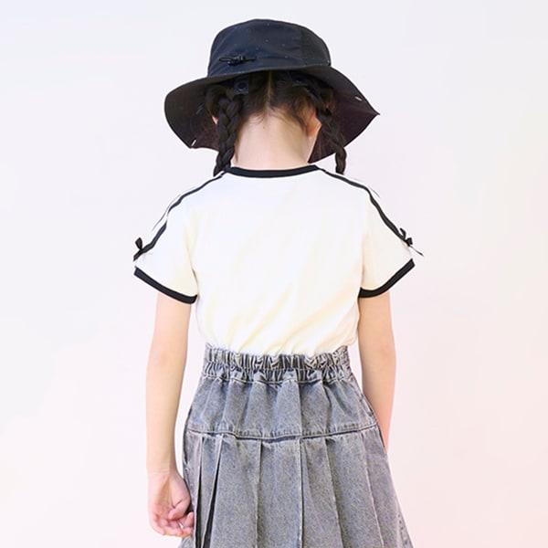 袖部條紋蝴蝶結短袖T恤