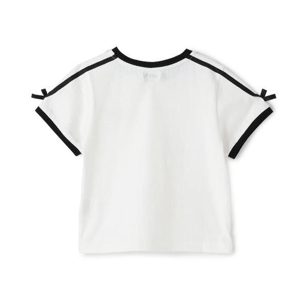 袖部條紋蝴蝶結短袖T恤