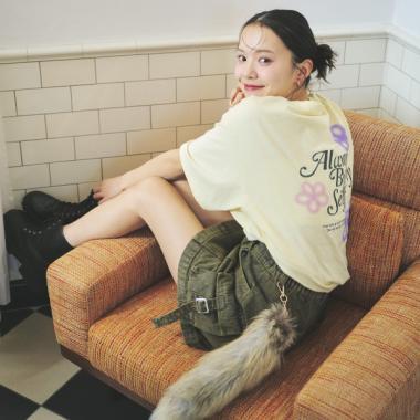 有機棉花卉印花T恤