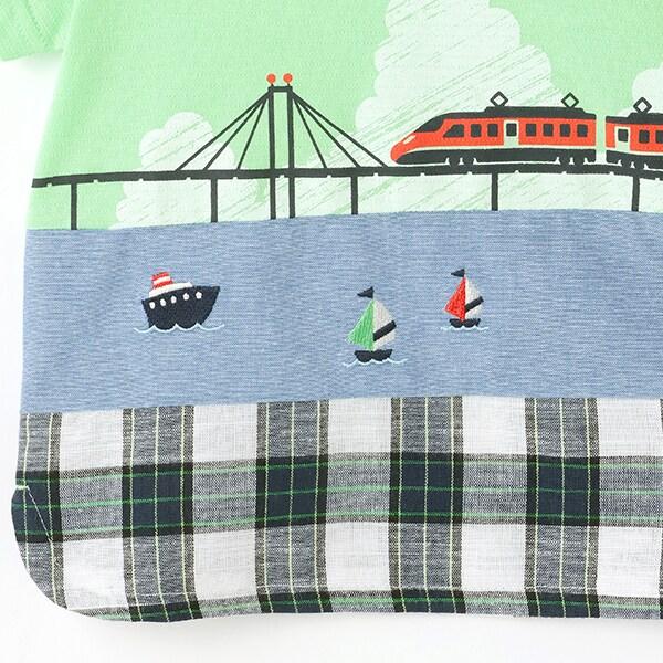 海洋與電車切換短袖T恤