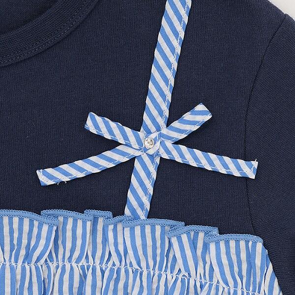 足球條紋吊帶拼接T恤