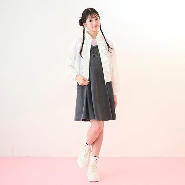 【接觸冷感】側開衩繫帶吊帶裙套裝