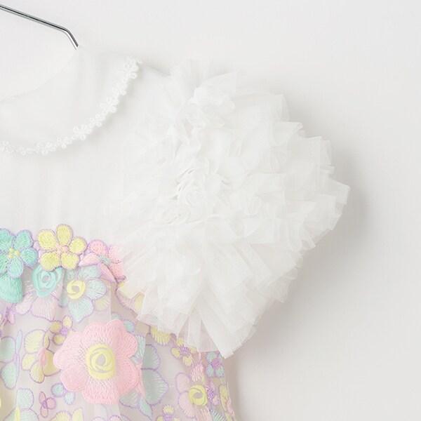 花卉刺繡蕾絲連衣裙