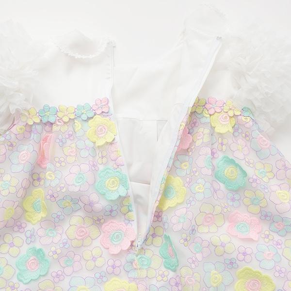 花卉刺繡蕾絲連衣裙