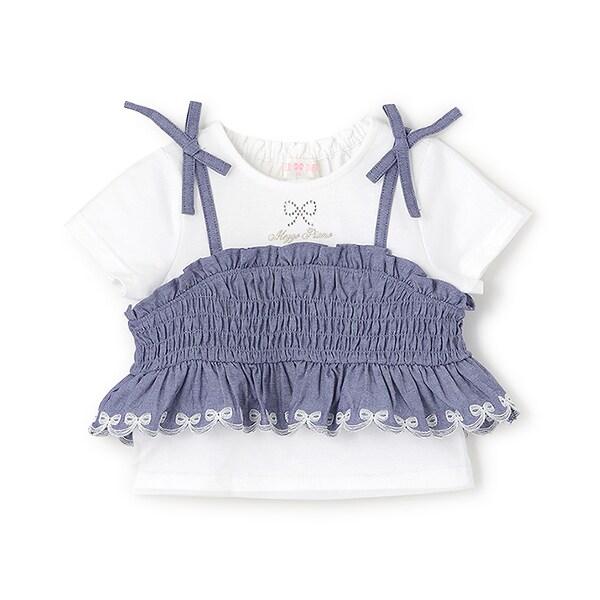 鏤空刺繡拼接長款上衣