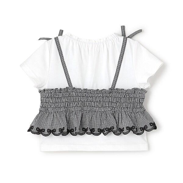 鏤空刺繡拼接長款上衣