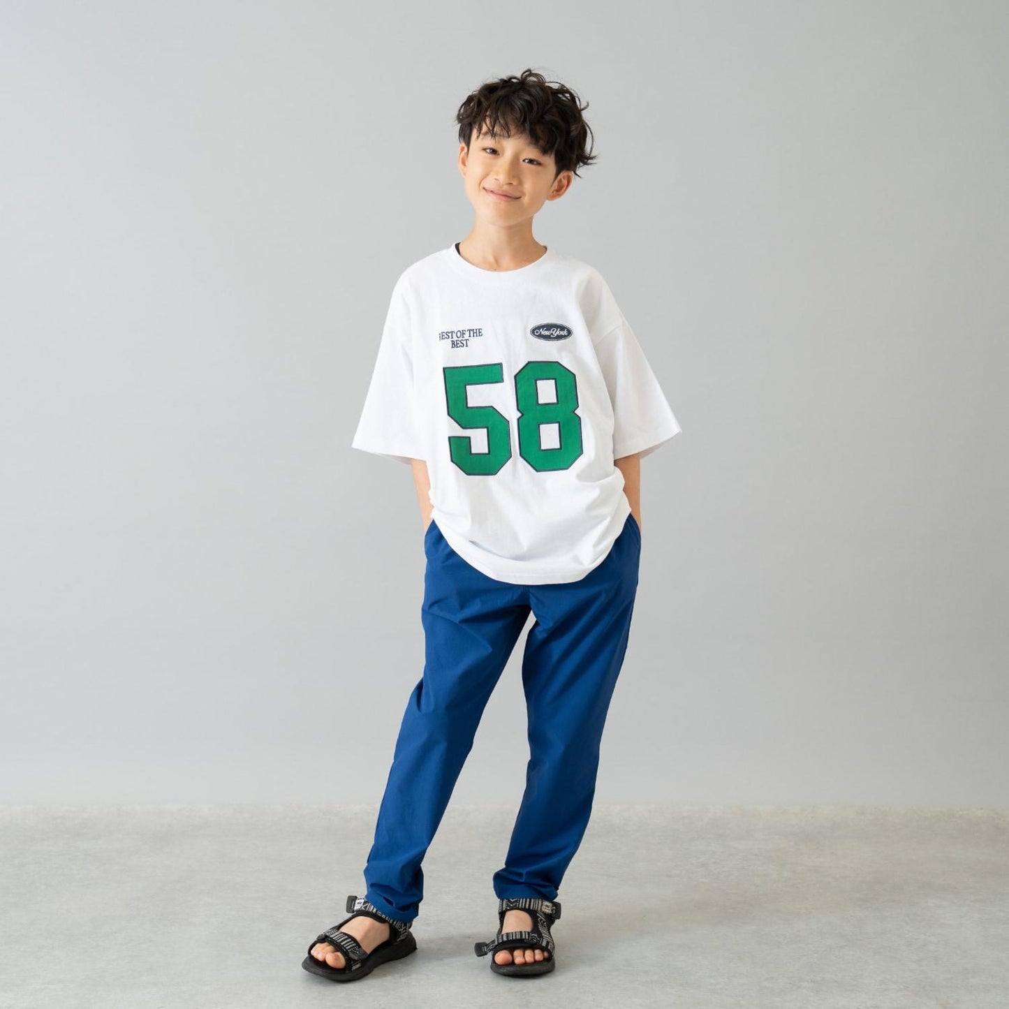 【純棉100%】寬鬆數字印花短袖T恤