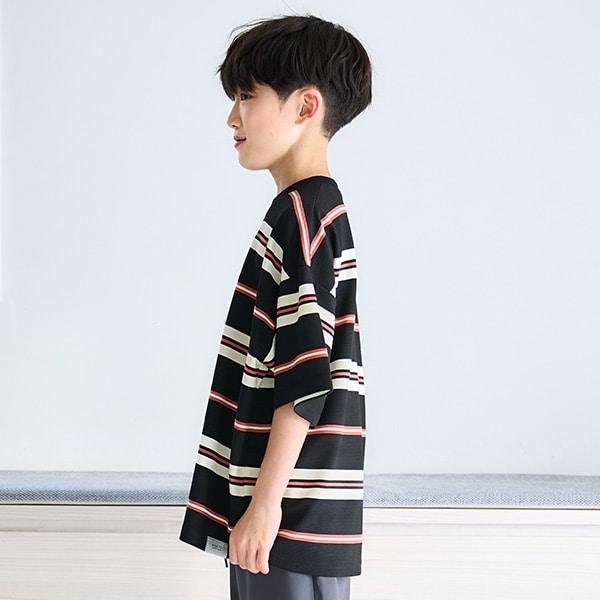 波紋條紋寬鬆短袖T恤