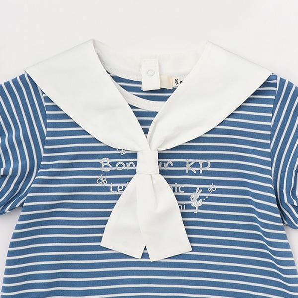 可拆卸水手領條紋T恤