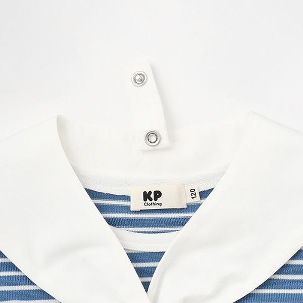 可拆卸水手領條紋T恤