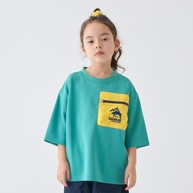 【防潑水】拼色口袋寬鬆T恤