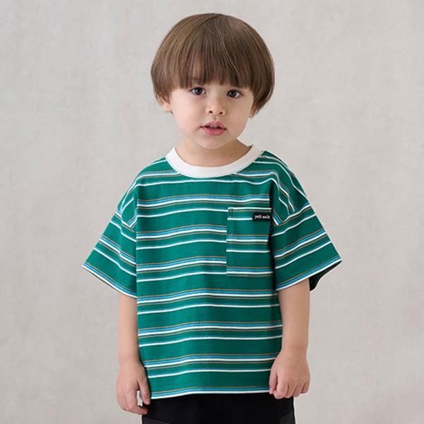 【防汙處理】多色條紋短袖T恤