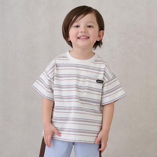 【防汙處理】多色條紋短袖T恤