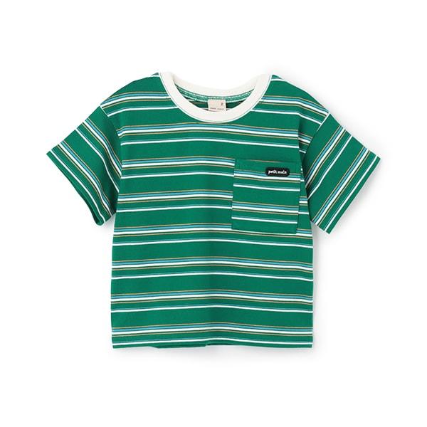 【防汙處理】多色條紋短袖T恤