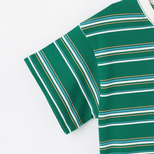 【防汙處理】多色條紋短袖T恤