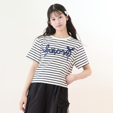 【Nico☆Puchi・Cuugal刊載】【接觸冷感】蝴蝶結字母T恤