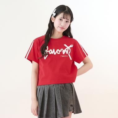 【Nico☆Puchi・Cuugal刊載】【接觸冷感】蝴蝶結字母T恤