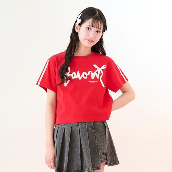 【Nico☆Puchi・Cuugal刊載】【接觸冷感】蝴蝶結字母T恤