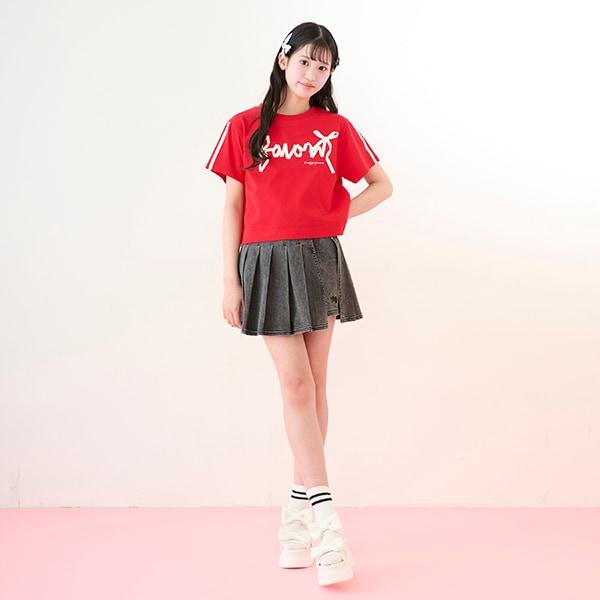 【Nico☆Puchi・Cuugal刊載】【接觸冷感】蝴蝶結字母T恤