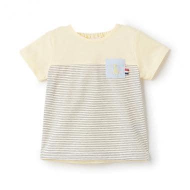 拼接條紋短袖T恤