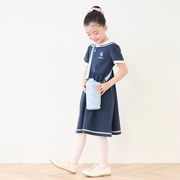 【芭蕾】水手領格子前開連衣裙