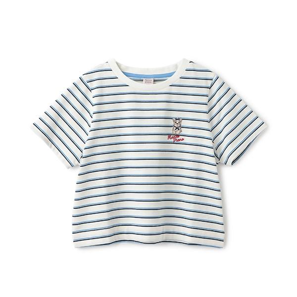 【Cuugal掲載】單點刺繡條紋T恤