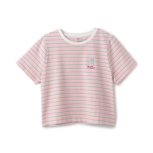 【Cuugal掲載】單點刺繡條紋T恤