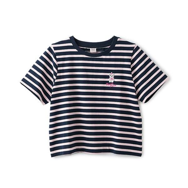 【Cuugal掲載】單點刺繡條紋T恤