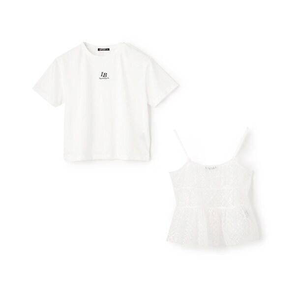 帶網紗吊帶背心T恤