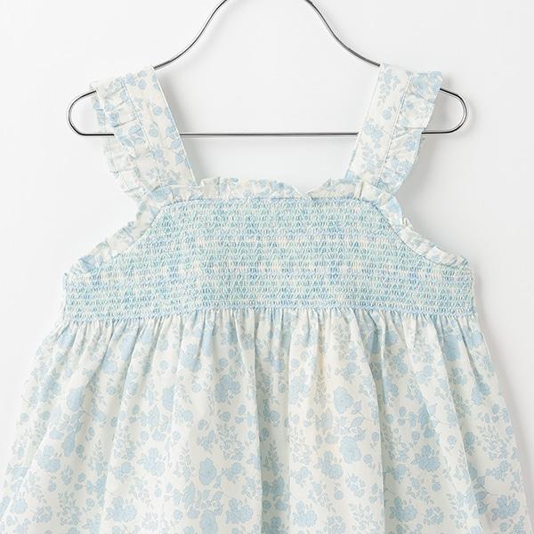 小花刺繡褶皺女式長上衣