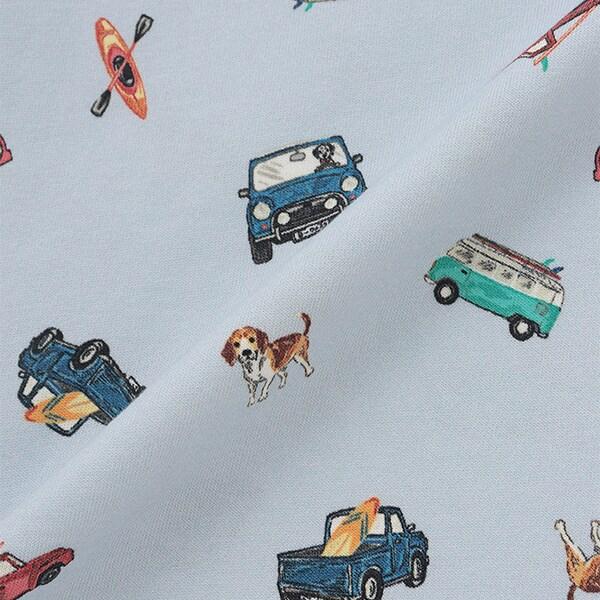 復古汽車圖案短袖T恤