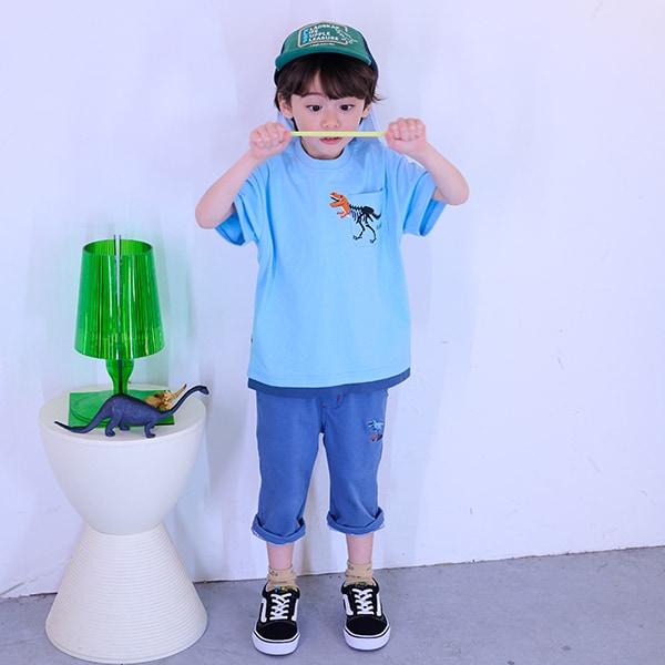 化石印花胸袋短袖T恤