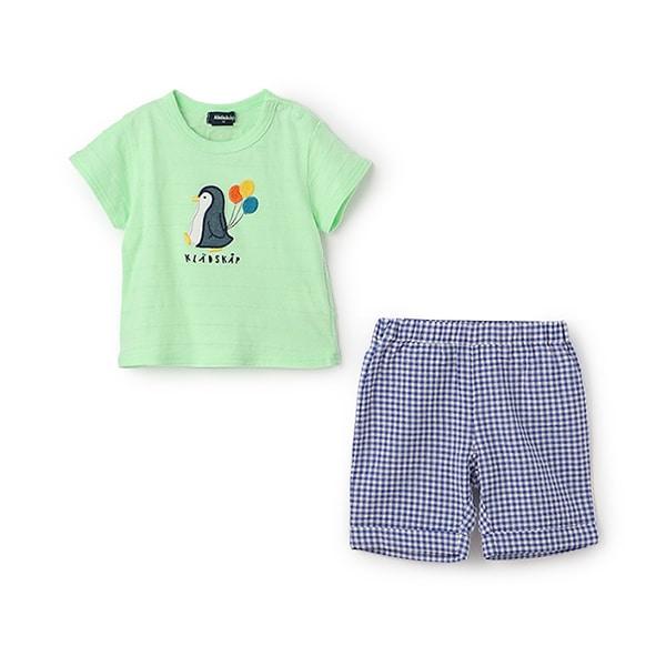 企鵝貼布短袖T恤套裝