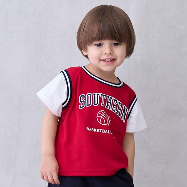 【接觸冷感】拼接款短袖T恤