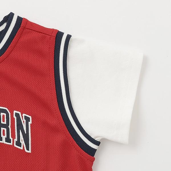 【接觸冷感】拼接款短袖T恤