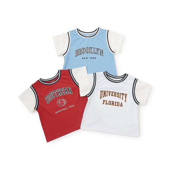 【接觸冷感】拼接款短袖T恤