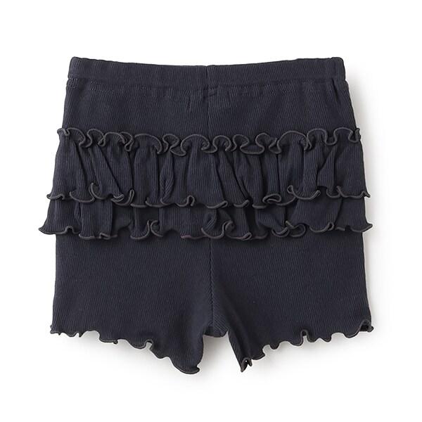 1分長度後背荷葉邊打底褲