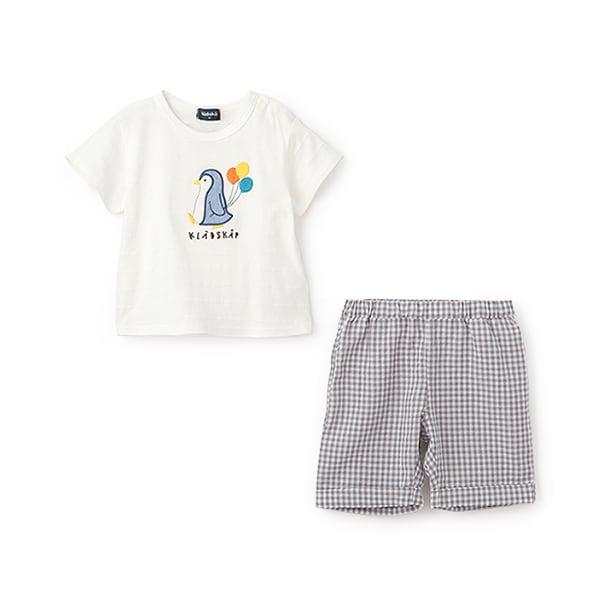 企鵝貼布短袖T恤套裝