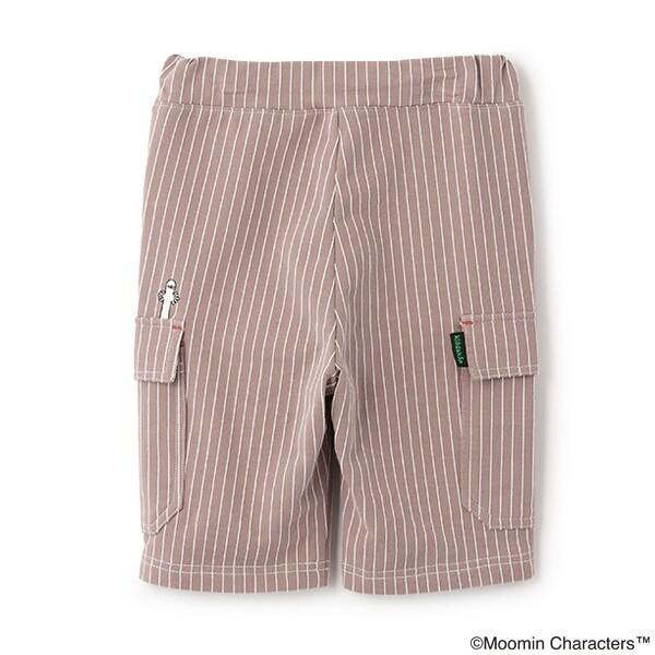 《姆明》/刺繡條紋六分褲