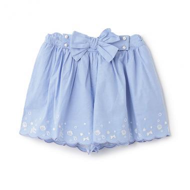 【人氣商品】【直營店無售】貝殼波浪刺繡闊腿裙