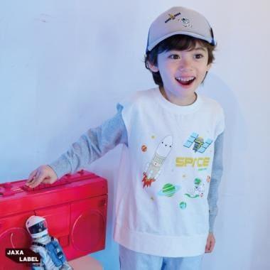 拼接袖長袖T恤【JAXA LABEL】