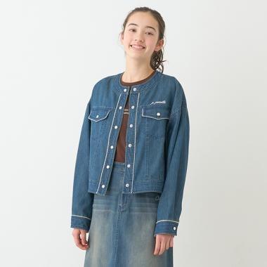 無領牛仔夾克
