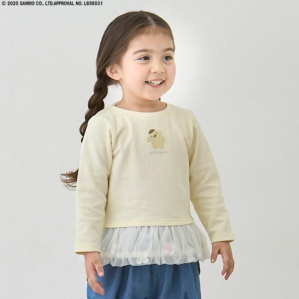 【三麗鷗】花朵網紗長袖T恤