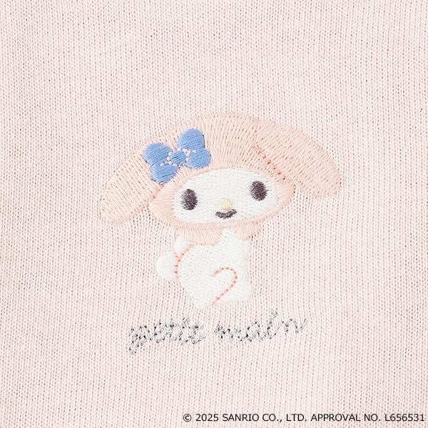 【三麗鷗】花朵網紗長袖T恤