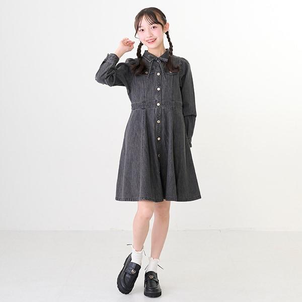 泡泡袖喇叭連衣裙