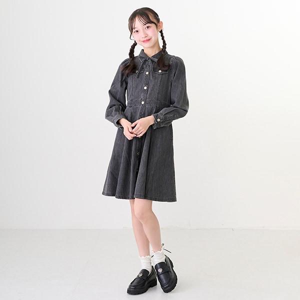泡泡袖喇叭連衣裙