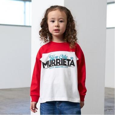 【舒適天竺】寬鬆版拼色字母印花T恤