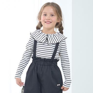 【前後皆可穿】帶領長袖T恤