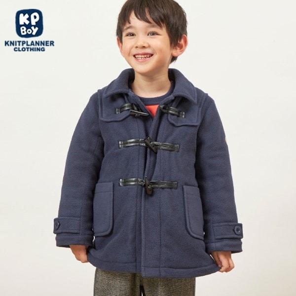 KPBOY男童羊羔絨內襯格紋牛角扣大衣(90~130)