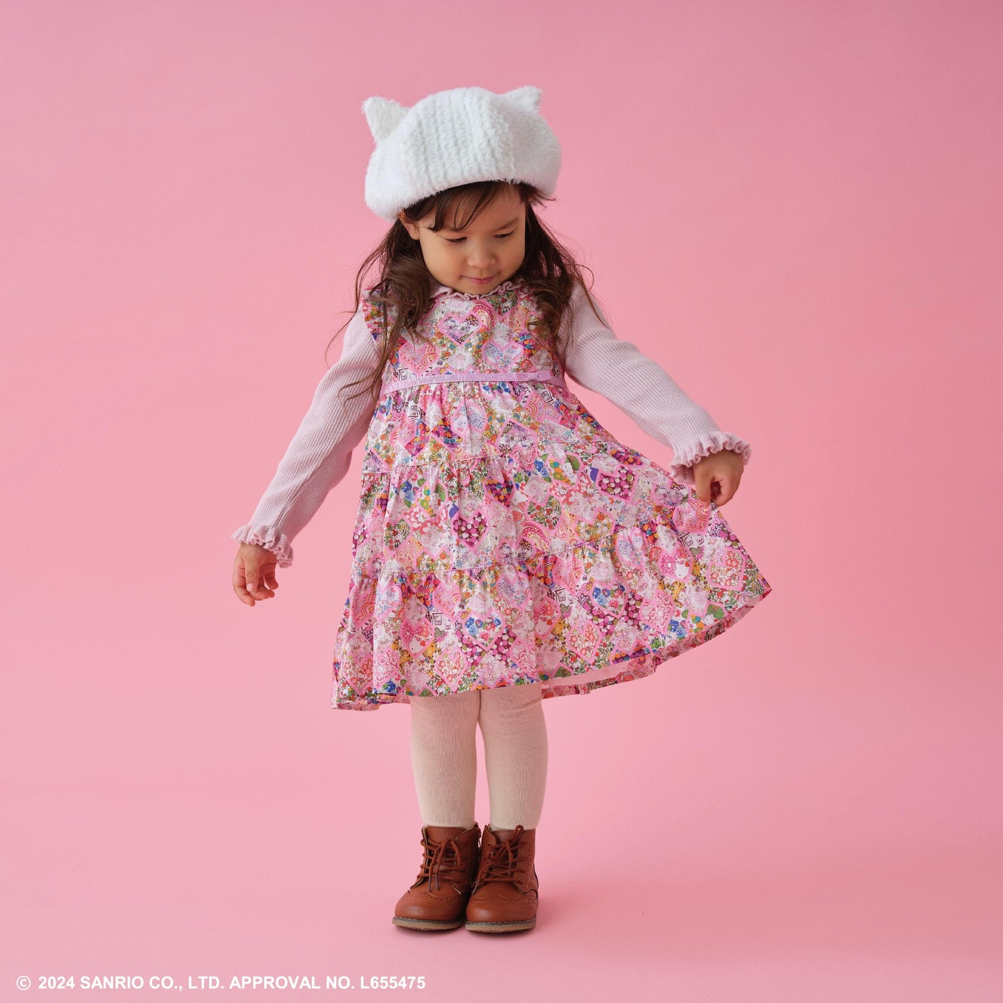 【《Hello Kitty》】拼布愛心連衣裙
